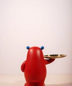 The Golden Triangle India Billy Bear Holding A Tray - Red