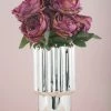 The Golden Triangle India Glitz Collection Fluted Metallic Silver Vase - Tall