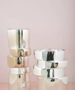 The Golden Triangle India Glitz Collection Cliff Metallic Silver Vase - Tall 10 The Golden Triangle India Glitz Collection Cliff Metallic Silver Vase - Tall