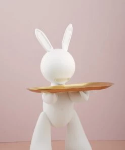 The Golden Triangle India Bunny Holding A Tray - White Artefacts