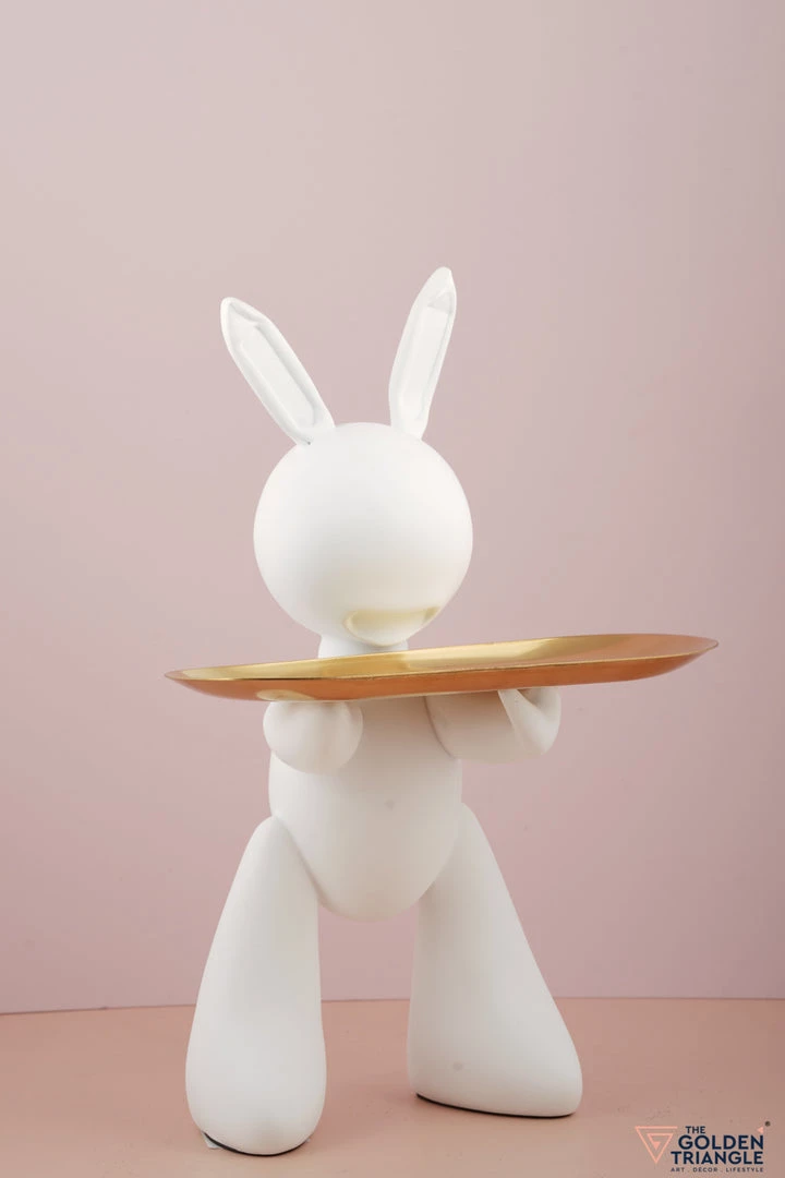 The Golden Triangle India Bunny Holding A Tray - White Artefacts 3 The Golden Triangle India Bunny Holding A Tray - White Artefacts