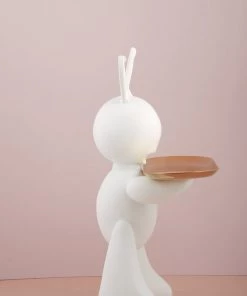 The Golden Triangle India Bunny Holding A Tray - White Artefacts