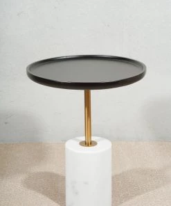 The-Golden-Triangle-India Cruz Side Table - White Furniture