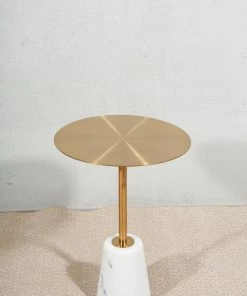 The-Golden-Triangle-India Furniture Troyes Side Table - White