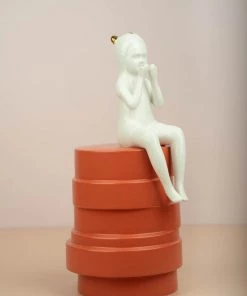 The Golden Triangle India Artefacts Girl Sitting On A Disk - Coral