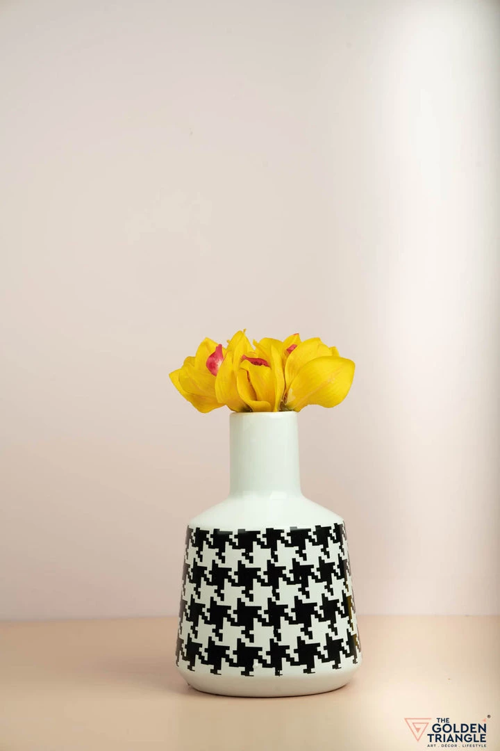 The Golden Triangle India Houndstooth Ceramic Vase Vases 5 The Golden Triangle India Houndstooth Ceramic Vase Vases