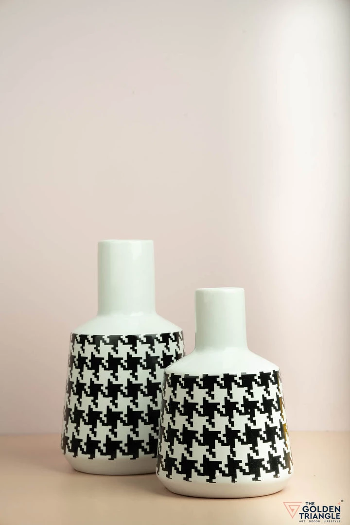 The Golden Triangle India Houndstooth Ceramic Vase Vases 3 The Golden Triangle India Houndstooth Ceramic Vase Vases