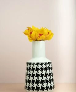 The Golden Triangle India Houndstooth Ceramic Vase Vases