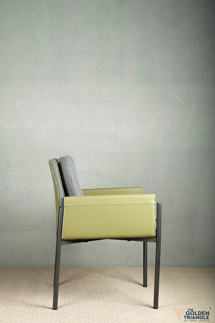 The-Golden-Triangle-India Orlando Houndstooth Accent Chair - Green Furniture 5 The-Golden-Triangle-India Orlando Houndstooth Accent Chair - Green Furniture