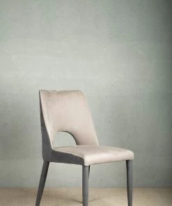 The-Golden-Triangle-India Stephen Suede Dining Chair - Grey