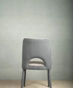 The-Golden-Triangle-India Stephen Suede Dining Chair - Grey