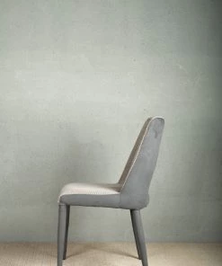 The-Golden-Triangle-India Stephen Suede Dining Chair - Grey