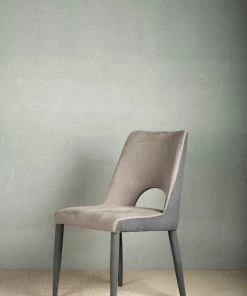 The-Golden-Triangle-India Stephen Suede Dining Chair - Grey