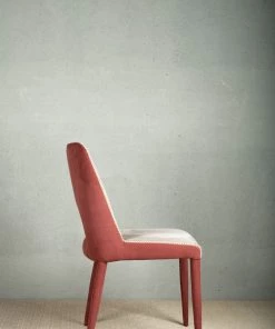 The-Golden-Triangle-India Furniture Stephen Suede Dining Chair - Rust