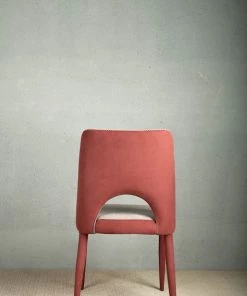 The-Golden-Triangle-India Furniture Stephen Suede Dining Chair - Rust