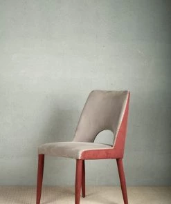 The-Golden-Triangle-India Furniture Stephen Suede Dining Chair - Rust