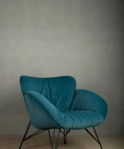 The-Golden-Triangle-India Azure Plush Accent Chair - Teal Furniture