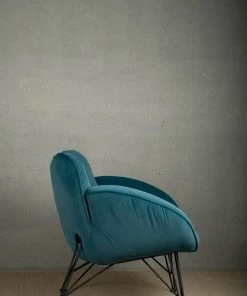The-Golden-Triangle-India Azure Plush Accent Chair - Teal Furniture