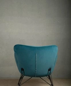 The-Golden-Triangle-India Azure Plush Accent Chair - Teal Furniture