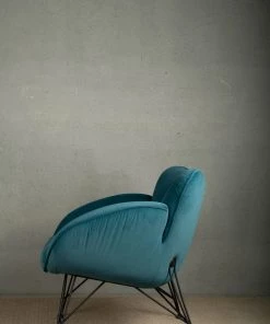 The-Golden-Triangle-India Azure Plush Accent Chair - Teal Furniture