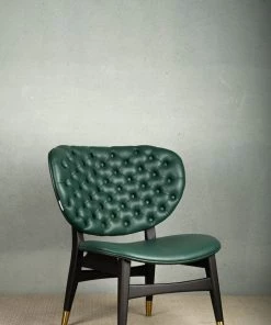 The-Golden-Triangle-India Charlotte Chesterfield Accent Chair - Green Furniture