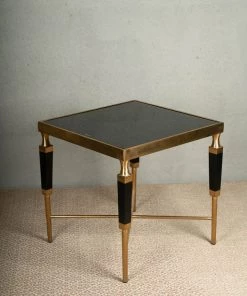 The-Golden-Triangle-India Sencillo - Glass And Metal Side Table