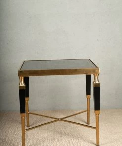 The-Golden-Triangle-India Sencillo - Glass And Metal Side Table