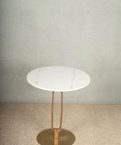The-Golden-Triangle-India Marco Side Table - White And Gold