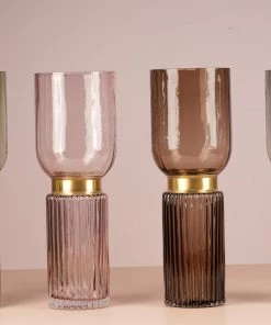 The-Golden-Triangle-India Cara Cylindrical Glass Vase - Pink