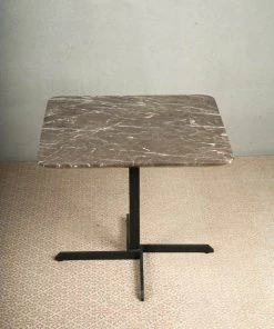 The-Golden-Triangle-India Fino - Marble And Metal Side Table - Brown
