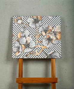 The-Golden-Triangle-India Tableware Modern Geometric Floral Wooden Foldable Table