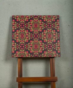 The-Golden-Triangle-India Floral Ornament Wooden Foldable Table
