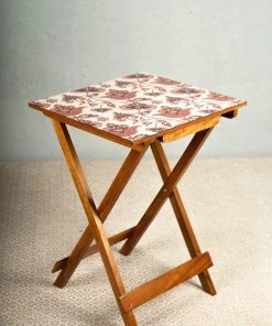 The-Golden-Triangle-India Flourish Tile Wooden Foldable Table Tableware