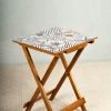 The-Golden-Triangle-India Tableware Modern Geometric Floral Wooden Foldable Table