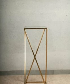 The-Golden-Triangle-India Furniture Vidrio - Glass And Metal End Table