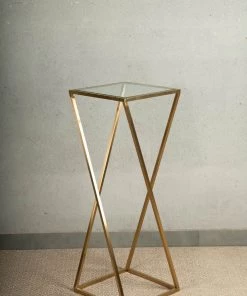 The-Golden-Triangle-India Furniture Vidrio - Glass And Metal End Table