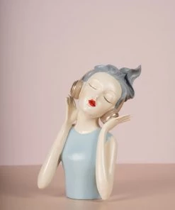 The-Golden-Triangle-India Olivia | Headphone Girl Figurine - Blue