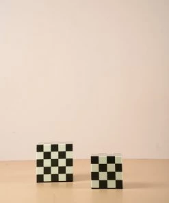 The-Golden-Triangle-India Checkered Marble Cube Artefacts