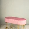The Golden Triangle India Gwen Suede Bench - Pink