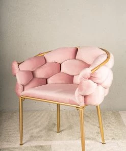 The Golden Triangle India Lara Tufted Chair - Blush Pink