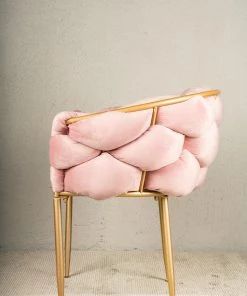 The Golden Triangle India Lara Tufted Chair - Blush Pink