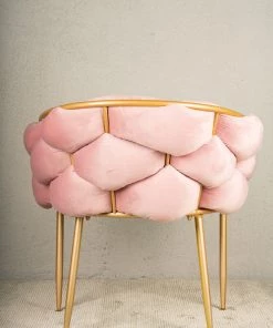 The Golden Triangle India Lara Tufted Chair - Blush Pink