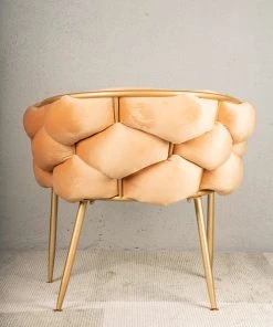 The Golden Triangle India Furniture Lara Tufted Chair - Champagne