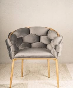 The Golden Triangle India Lara Tufted Chair - Grey