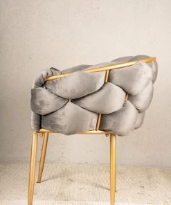 The Golden Triangle India Lara Tufted Chair - Grey