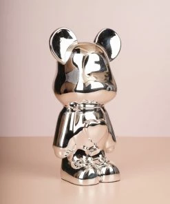 The-Golden-Triangle-India Artefacts Tedd - Metallic Teddy Bear - Silver