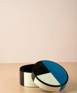 The-Golden-Triangle-India Artefacts Calico Circular Box - Blue