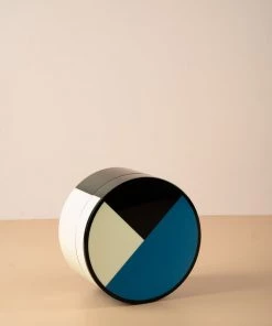 The-Golden-Triangle-India Artefacts Calico Circular Box - Blue