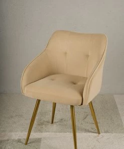 The-Golden-Triangle-India Leon Suede Chair - Beige Furniture
