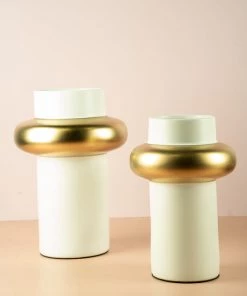 The Golden Triangle India Vases Pillar Vase With Gold Ring 9 The Golden Triangle India Vases Pillar Vase With Gold Ring